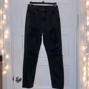 Black, American Eagle, ripped jeans, size 2